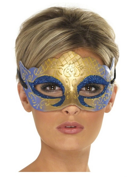 Benátska maska ​​Colombina - zlatá
