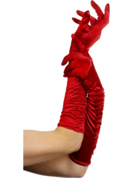 Červené rukavice - dlhé