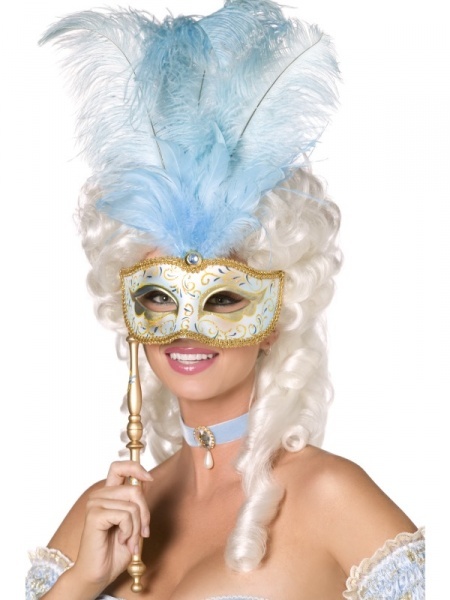 Baroková maska - modrá