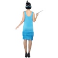 Kostým prohibícia - modré trblietavé šaty