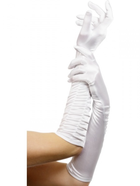 Biele rukavice - dlhé