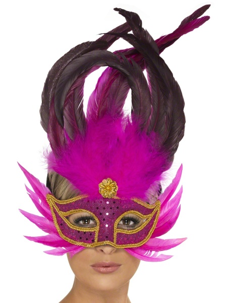 Benátska maska ​​Carnival - ružová